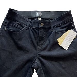 black mid rise skinny stretch jeans 4